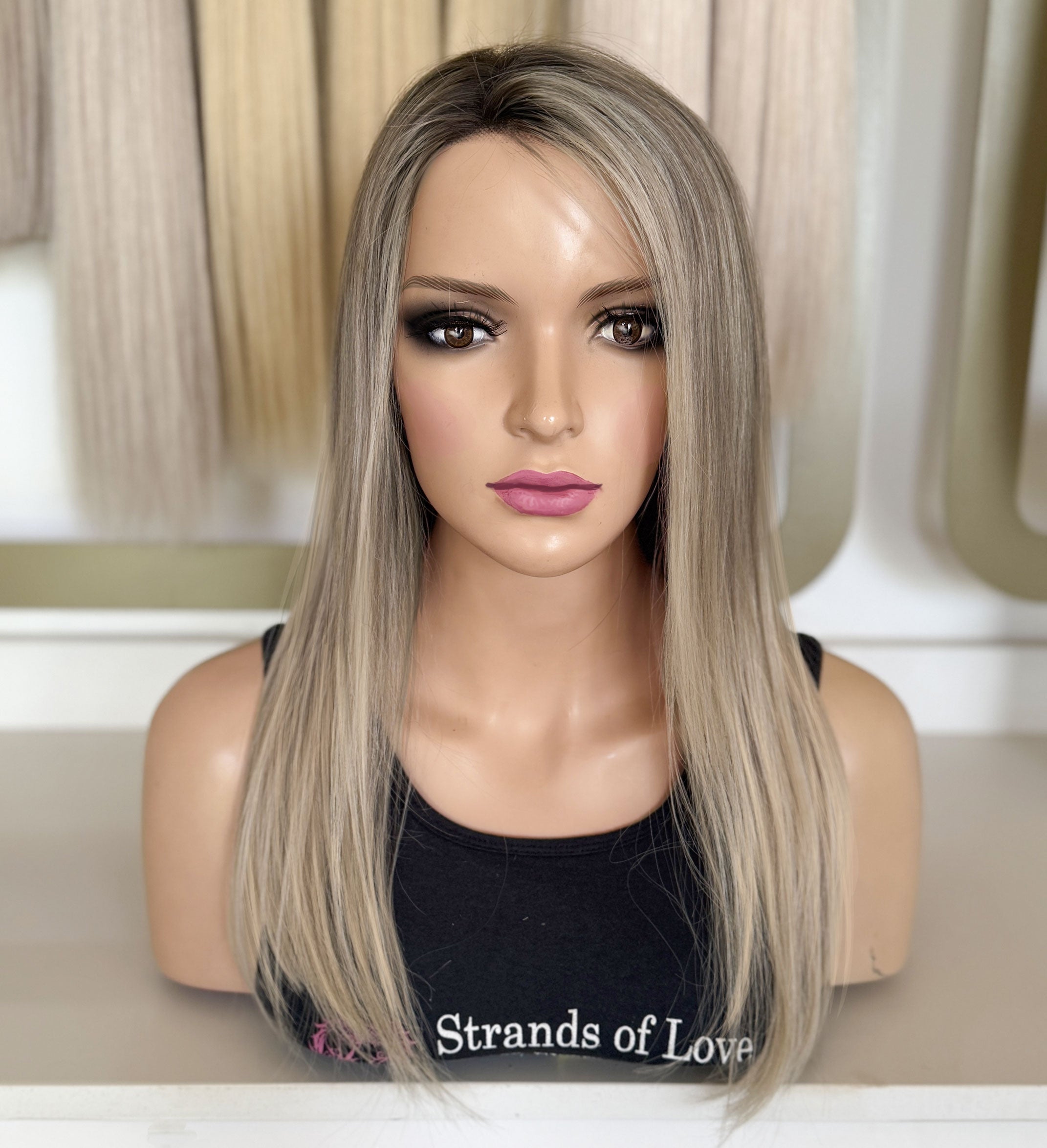 SILVIA - Full Wig - Ash Highlight (#ICE/7) - Straight - Lace Front