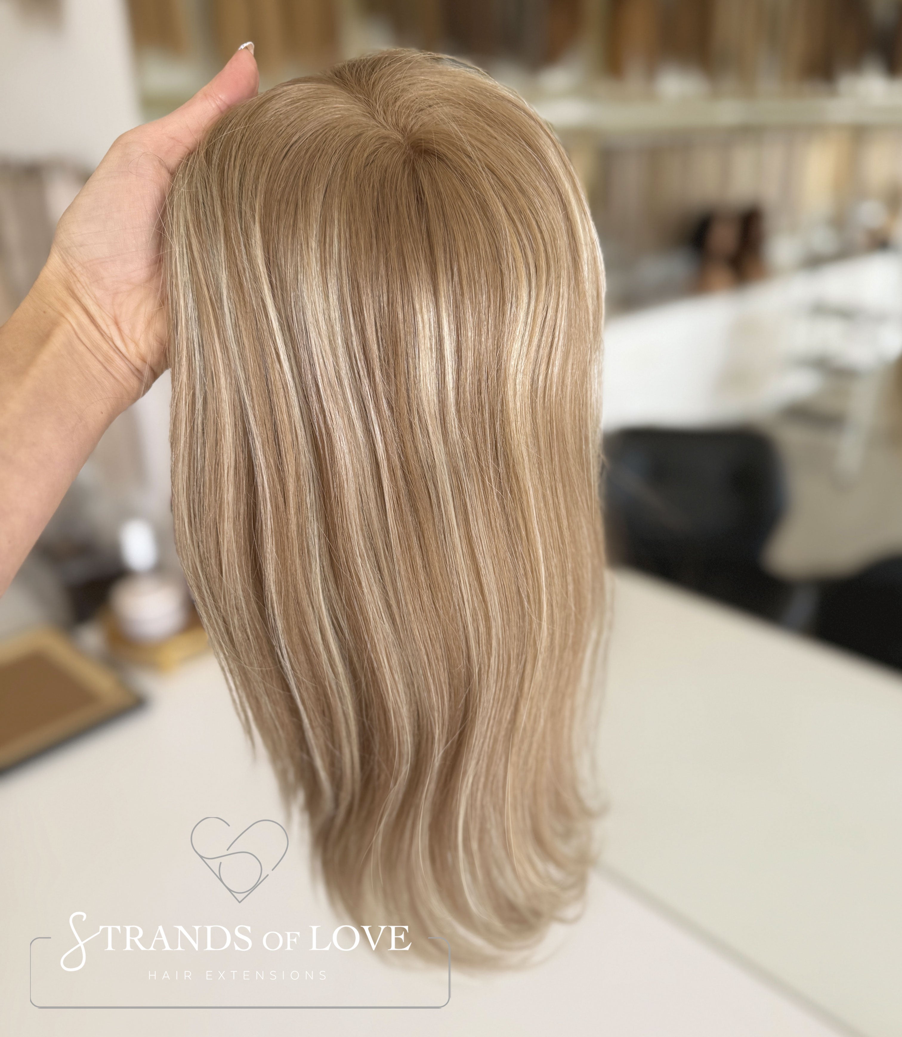 Crown Topper Clip-In - Crème Brûlée Balayage - (#20-Silver/10) - Mono