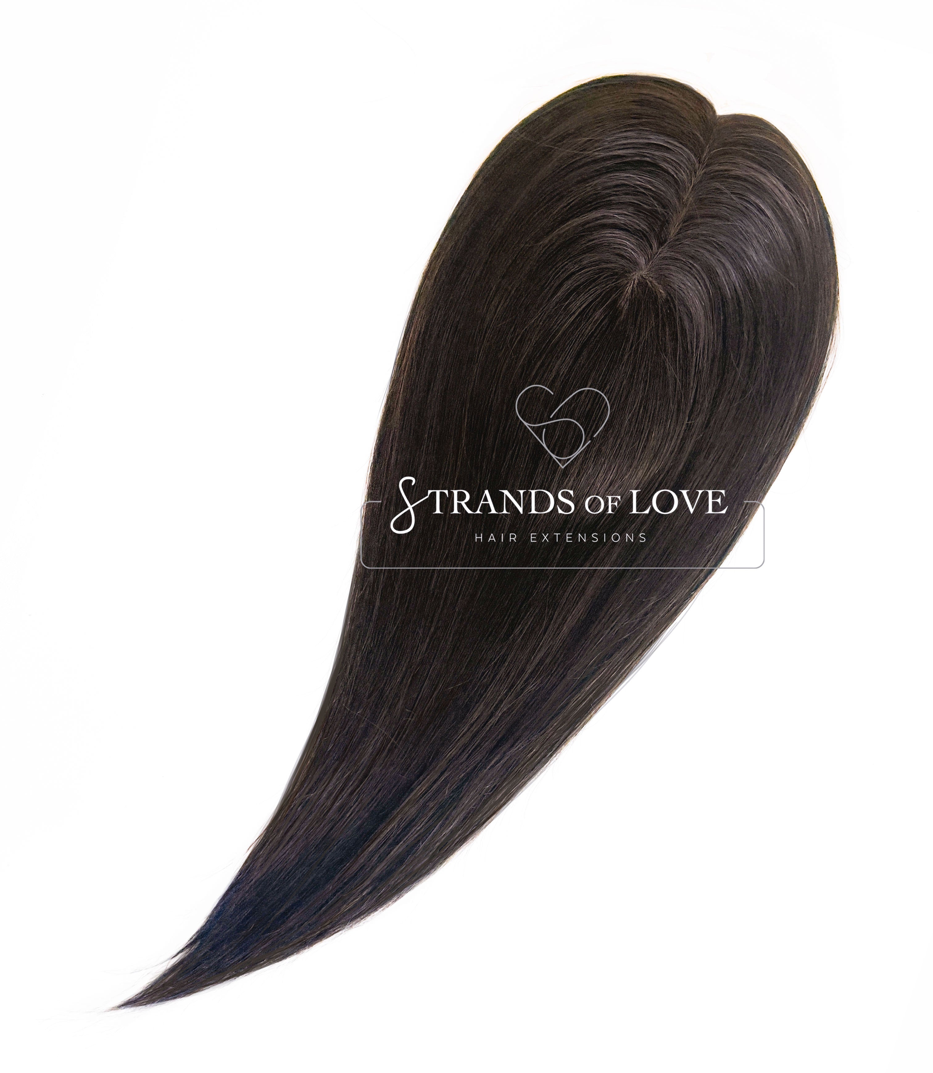 Crown Topper Clip-In - Darkest Brown (#1B-Light) - Skin - L
