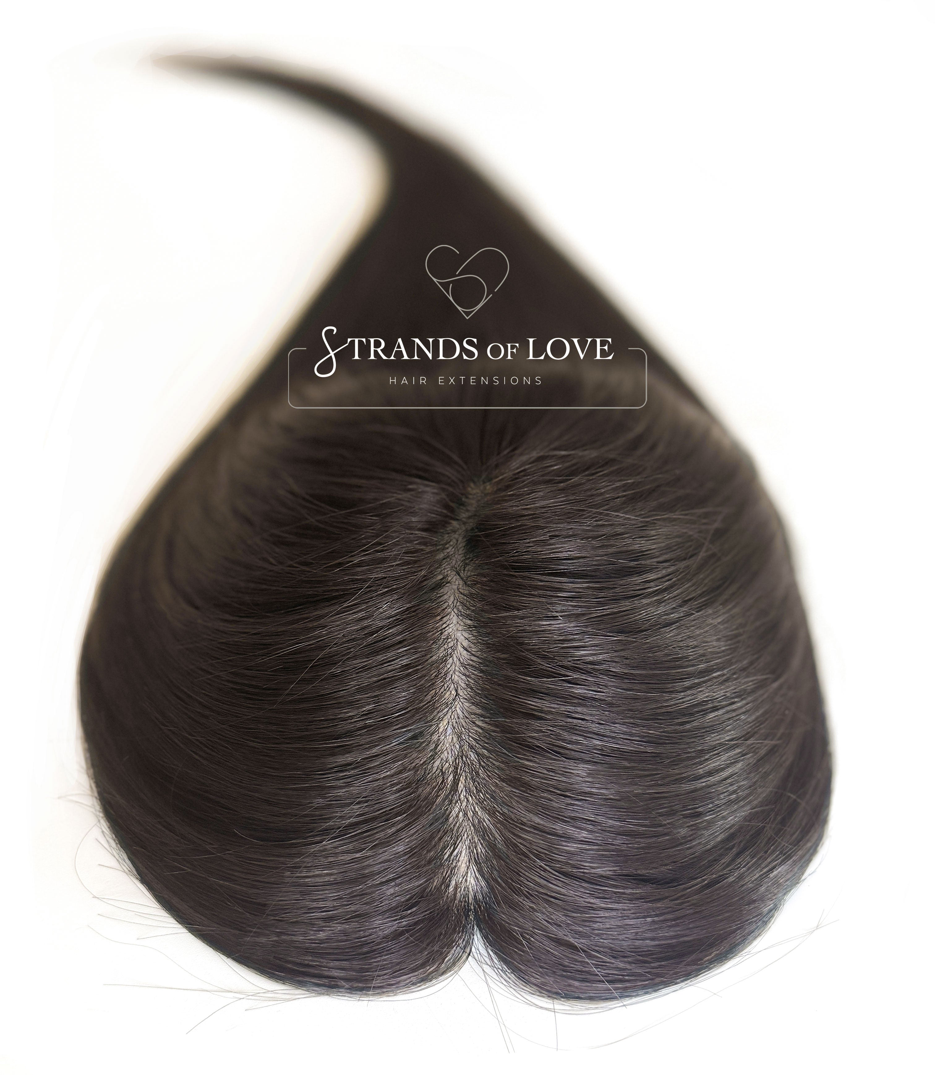 Crown Topper Clip-In - Darkest Brown (#1B-Light) - Skin - L
