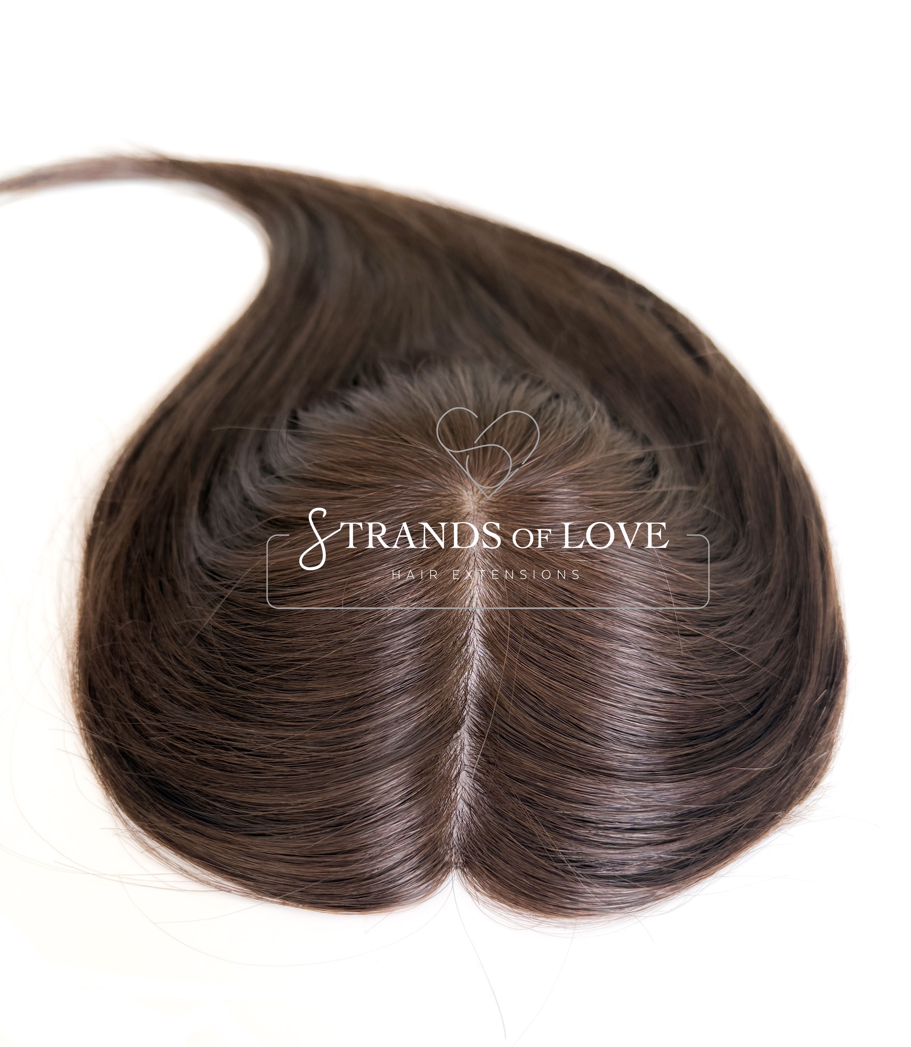 Crown Topper Clip-In - Ash Chocolate Brown (#2-Ash) - Skin - L