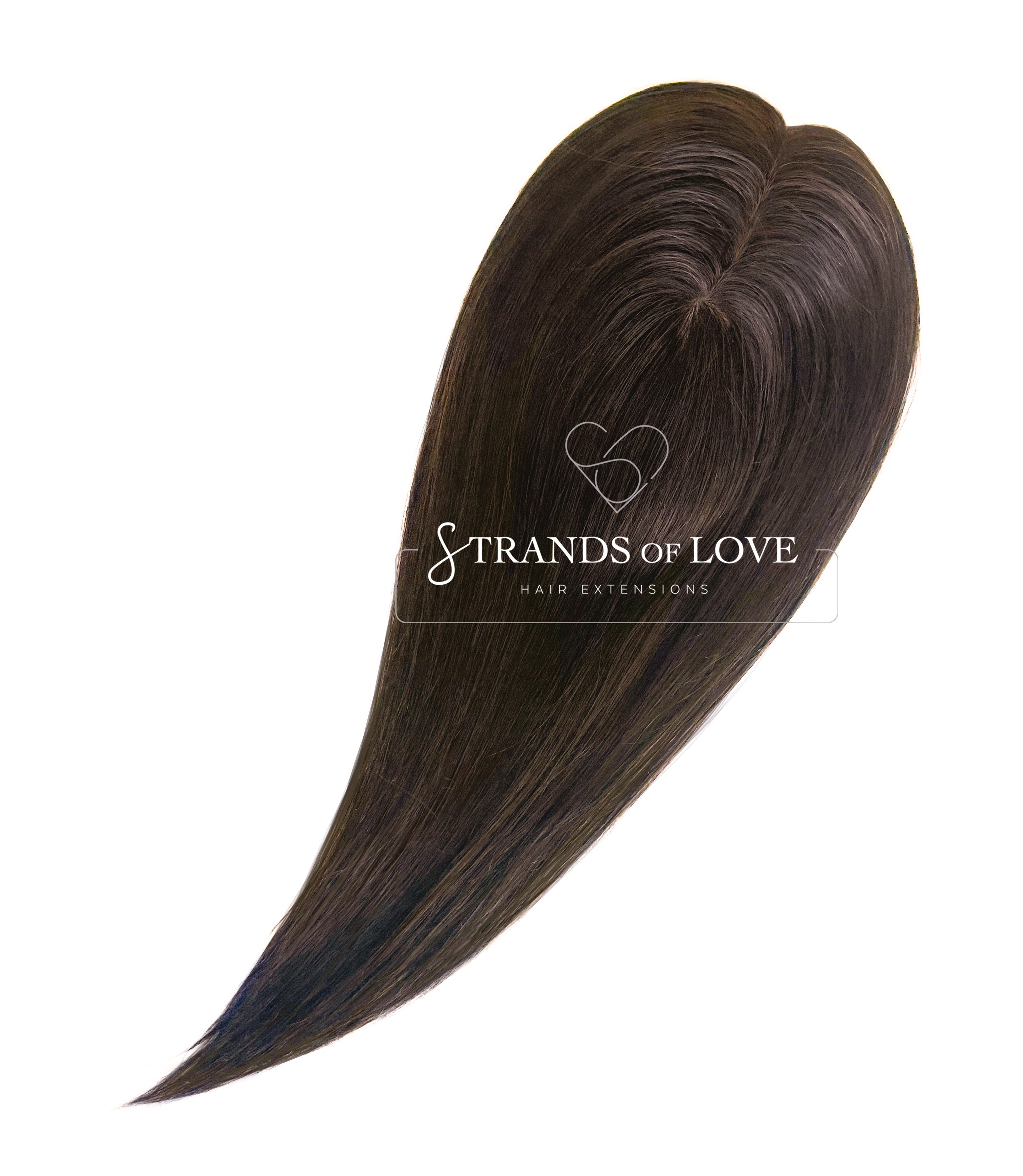 Crown Topper Clip-In - Dark Chocolate (#2-Dark) - Skin - L
