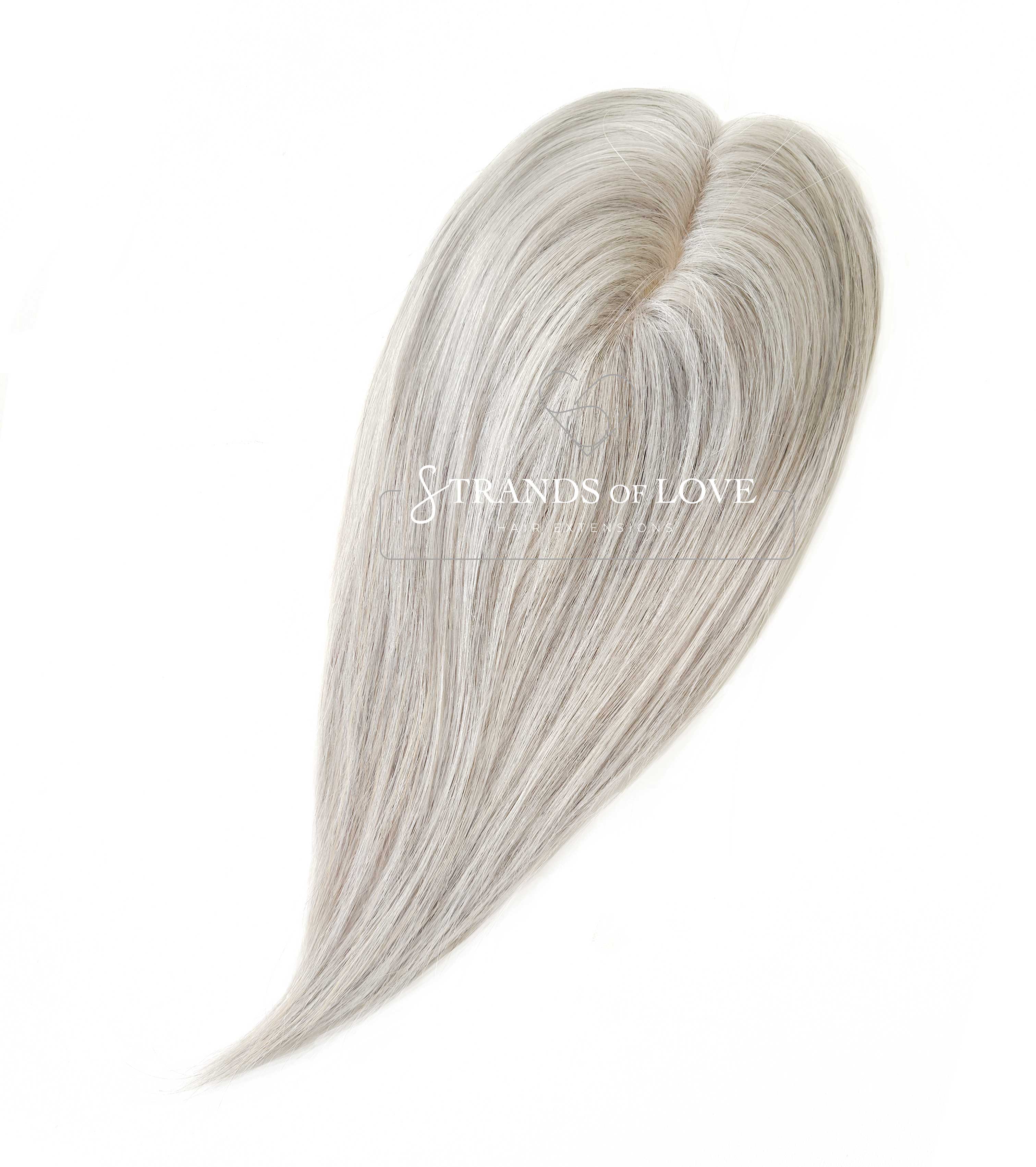 Crown Topper Clip-In - Ice Natural Grey - Mono
