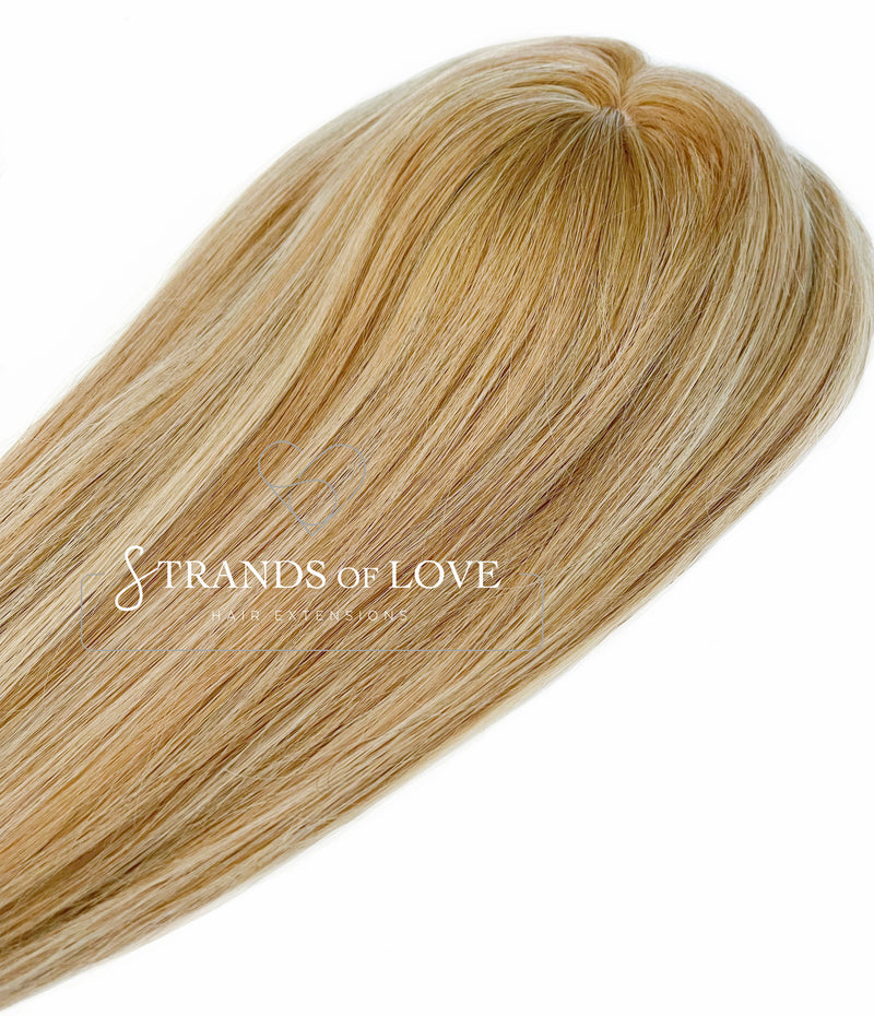 Crown Topper Clip-In -Vanilla Blonde Root - (#60/20) -Skin