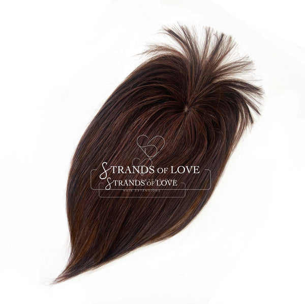 Crown Topper Clip-In - Fringe- Chocolate Brown(#2)