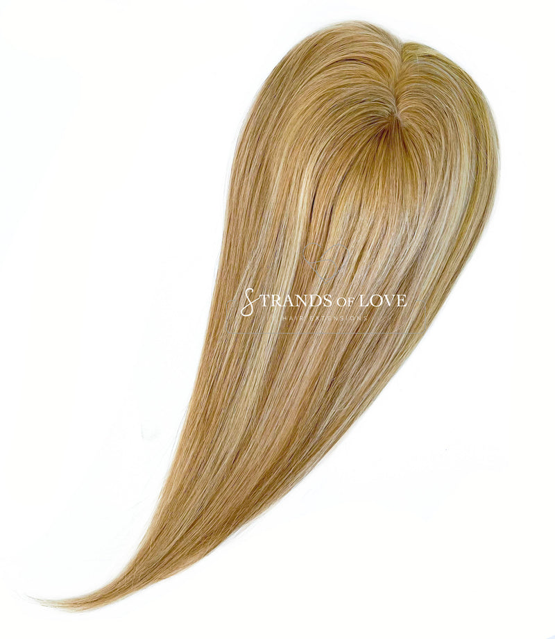 Crown Topper Clip-In -Vanilla Blonde Root - (#60/20) -Skin