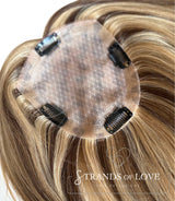 Crown Topper Clip-In -Coffee Highlight - (#2/8/20) -Skin