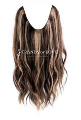 20 Inch / 50 cm Halo Hair Piece -Toffee Highlight (#1B/7)