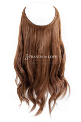 20 Inch / 50 cm Halo Hair Piece - Natural Chestnut Brown (#4)