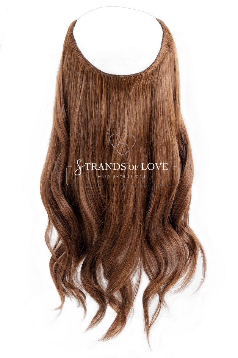 20 Inch / 50 cm Halo Hair Piece - Natural Chestnut Brown (#4)