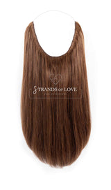 20 Inch / 50 cm Halo Hair Piece - Natural Chestnut Brown (#4)