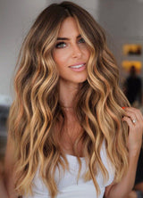 20 Inch / 50 cm Halo Hair Piece -Honey Highlight (#4/8/20)