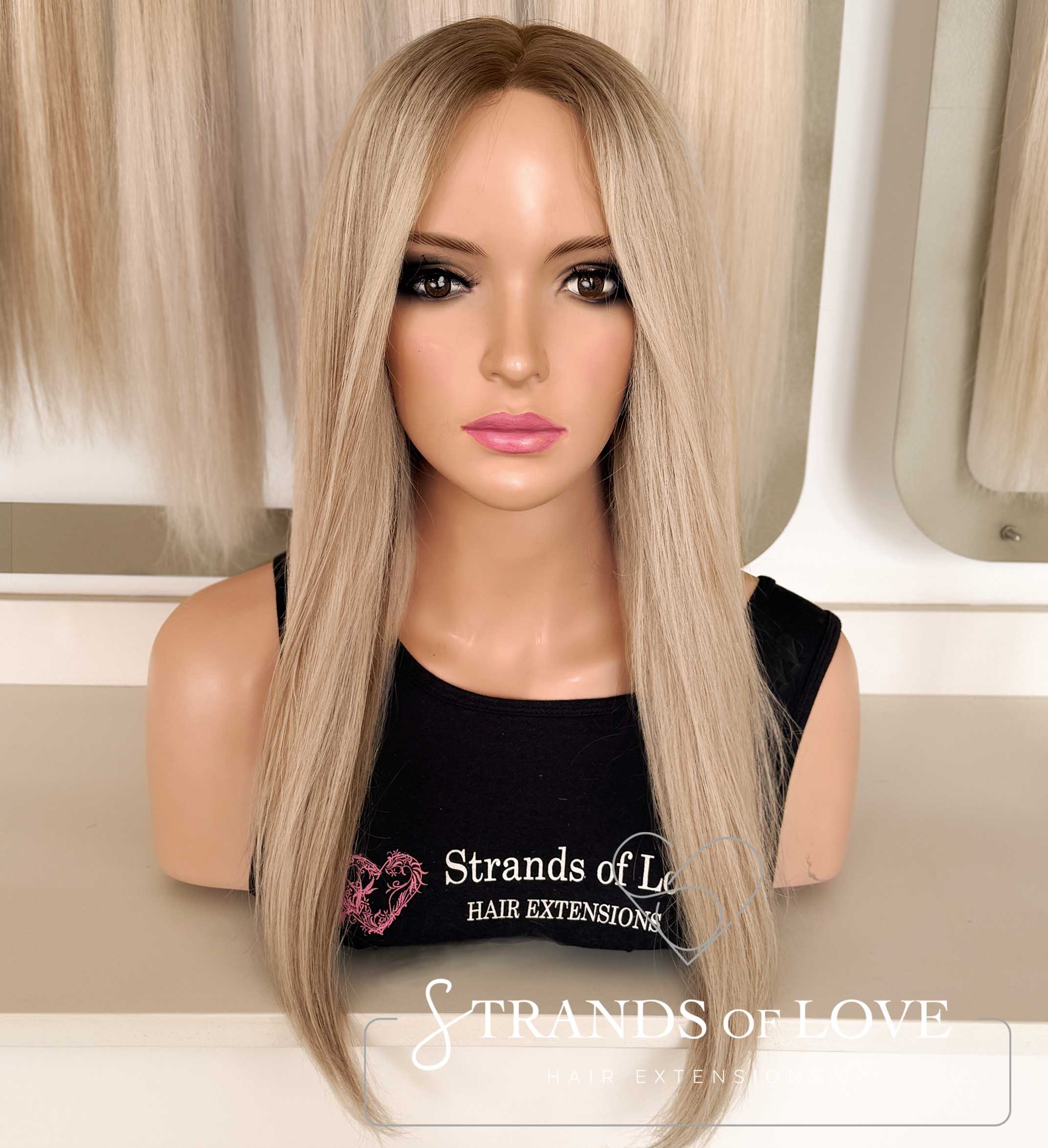 JESSICA - Full Wig - Silver Blonde with #7 Root (#7-SIL) - SKIN top with lace front