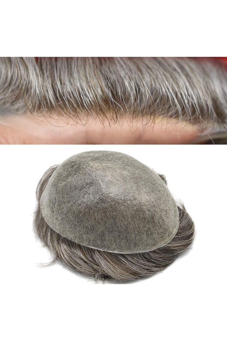 Men's Non-Surgical Hair System 011 - Dark brown (#1B) with 20% grey