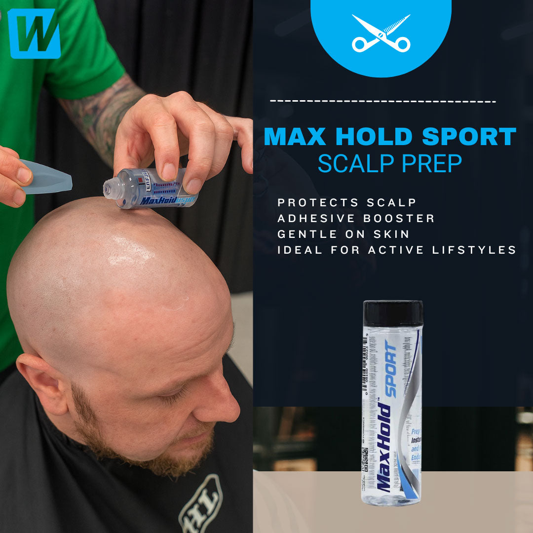 Men's Non-Surgical Hair System MAX HOLD SPORT SCALP PREP