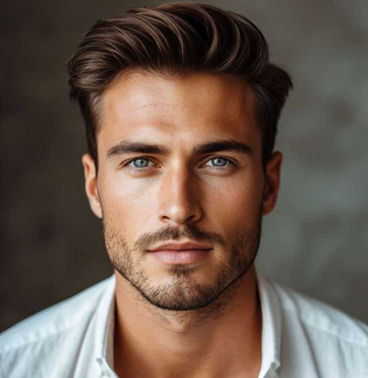 Men's Non-Surgical Hair System 005 - Dark Brown (#2) - Lace Base