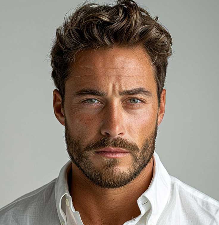 Men's Non-Surgical Hair System 008- Ash Brown (#4-Ash) - Skin Base