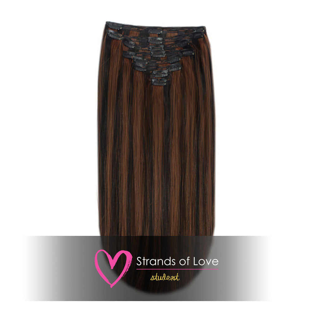 SOL Clip-In Hair Extensions - Irish Coffee (#1B/4)