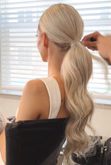 SOL Clip-In Ponytail Hair Extensions - Platinum Blonde (#Silver)