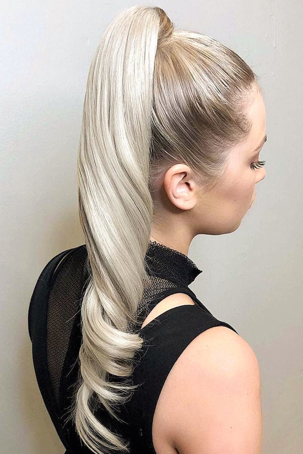 SOL Clip-In Ponytail Hair Extensions - Ice Blonde (#ICE)
