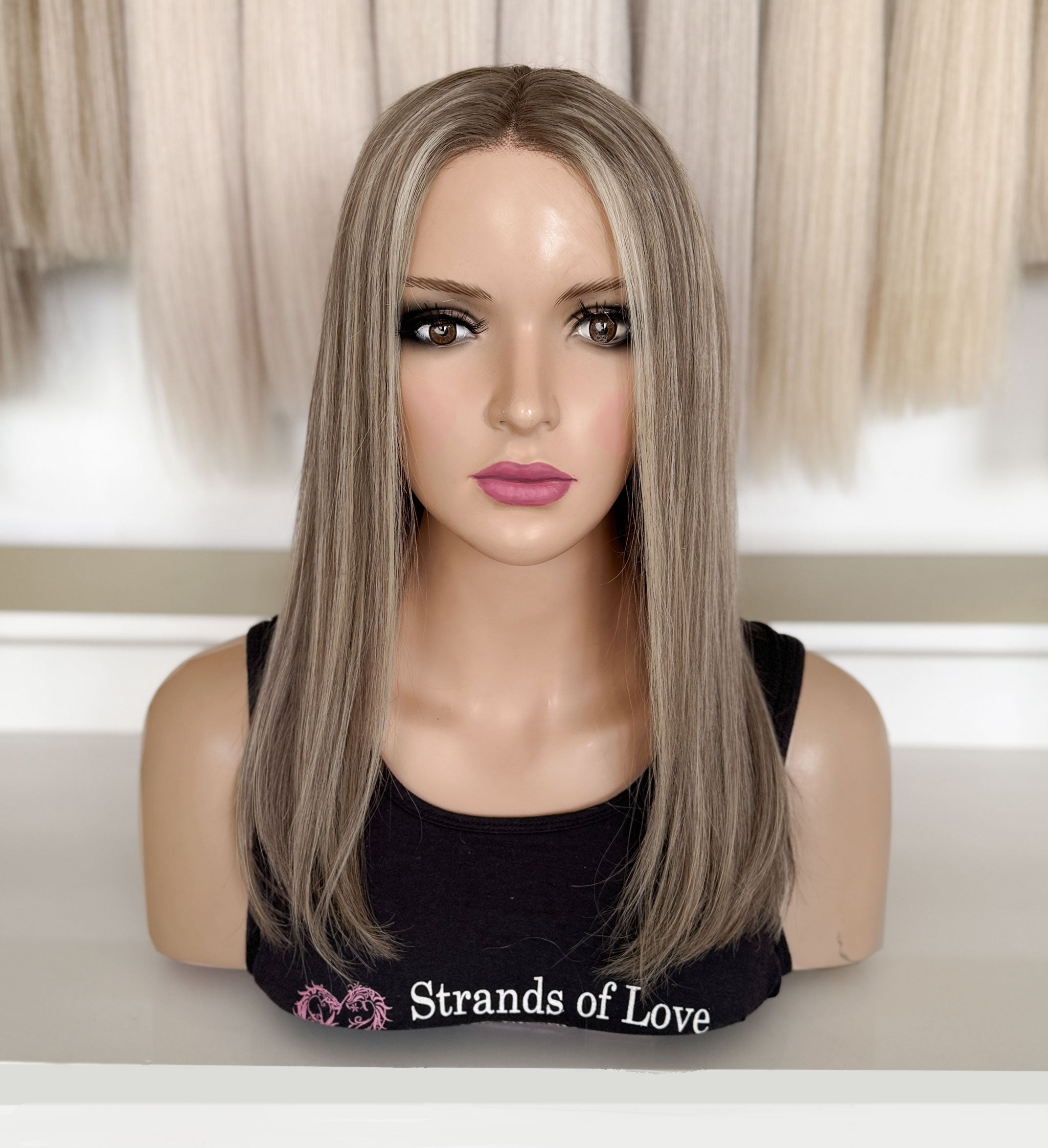 SILVIA - Full Wig - Ash Highlight (#ICE/7) - Straight - Lace Front