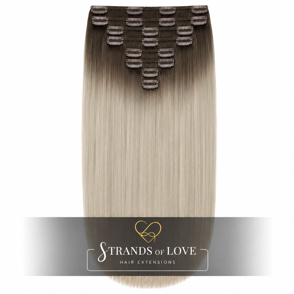 SOL Clip-in Hair Extensions - Malibu Ash Ombré - (#7-Ice)
