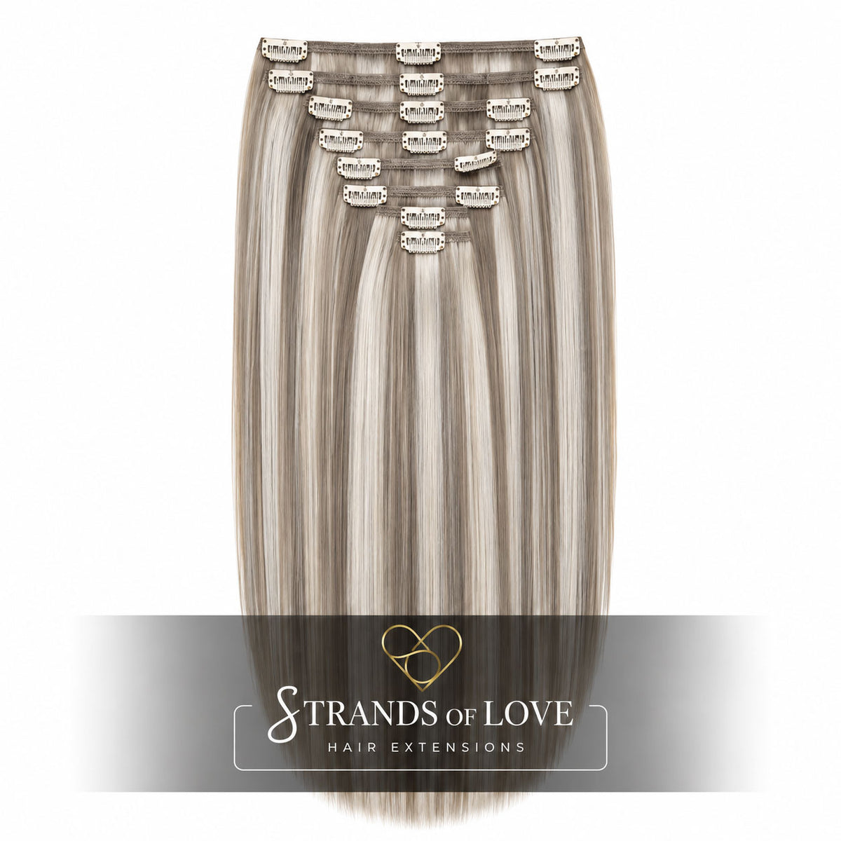 SOL Clip-In Hair Extensions - Ash Highlight (#Silver/7)