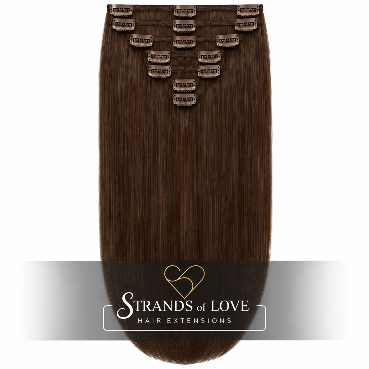 SOL Clip-In Hair Extensions - Chocolate Brown (#2)