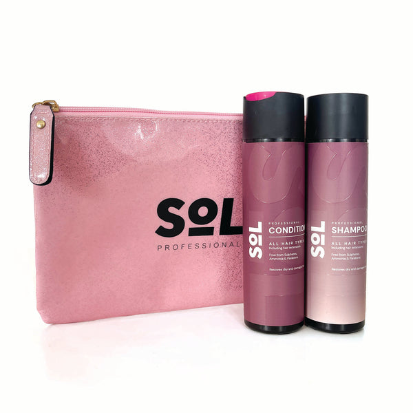 SOL Shampoo, Conditioner & Cosmetic Bag