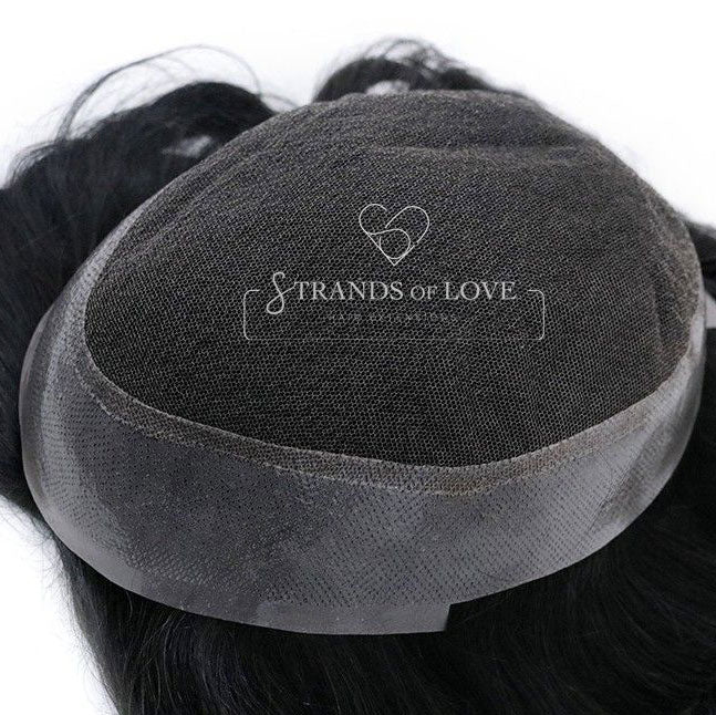 Men's Non-Surgical Hair System 001 - Black (#1) - Hybrid Base