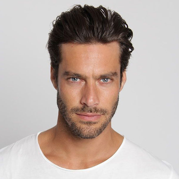 Men's Non-Surgical Hair System 004 - Darkest Brown (#1B) - Lace Base
