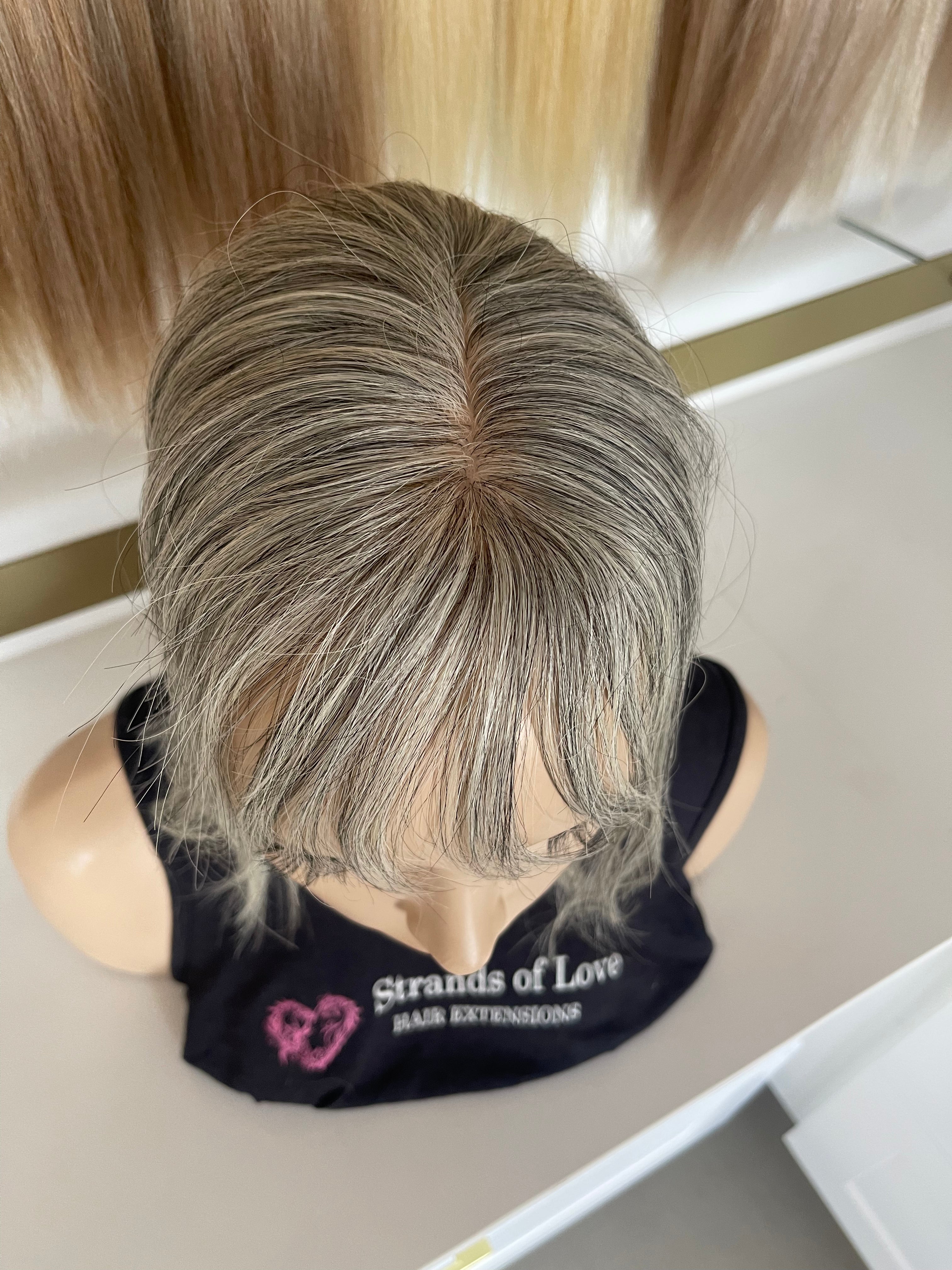 Crown Topper Clip-In - Natural Grey (#Grey) - Skin