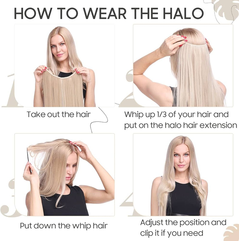 20 Inch / 50 cm Halo Hair Piece -Summer Blonde (#60)