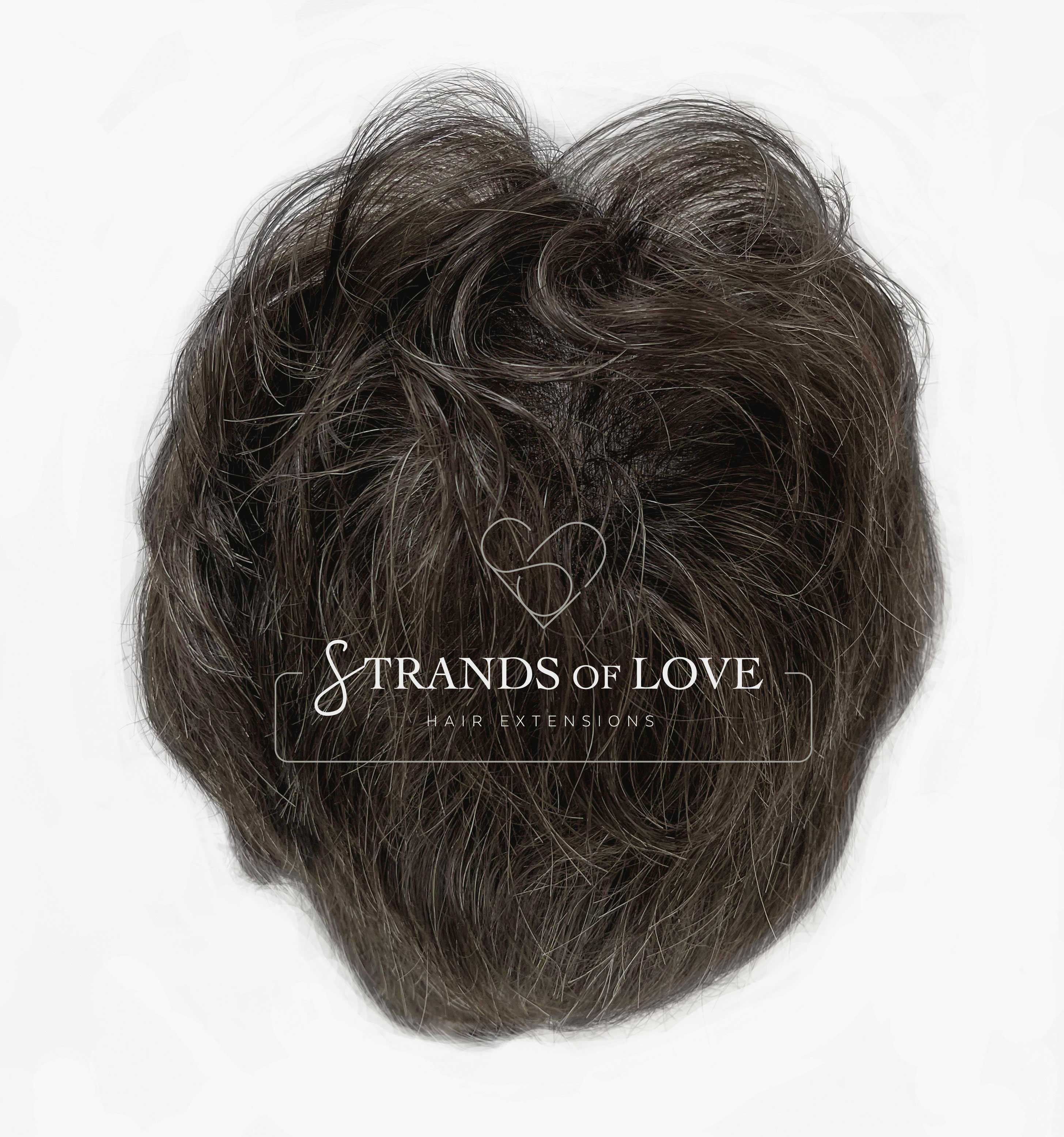 Men's Non-Surgical Hair System 010 - Dark Brown with 20% Grey (#220) - Skin Base