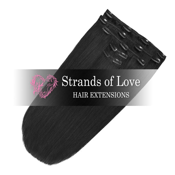 Strands of Love 20 Inch Classic Clip-In Hair Extensions 1 Jet Black
