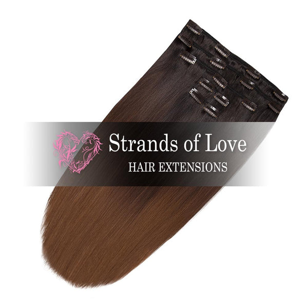 Strands of Love 20 Inch Classic Clip-In Hair Extensions 1B-2-6 Bel Air Ombre