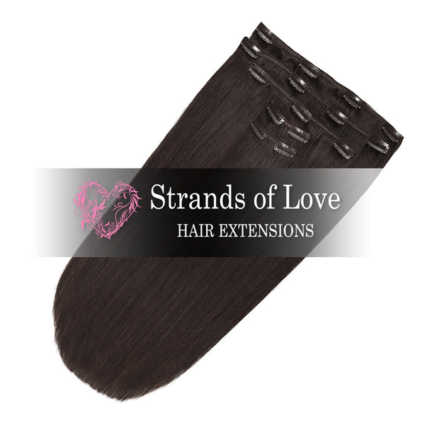 Strands of Love 20 Inch Classic Clip-In Hair Extensions 1B Soft Black