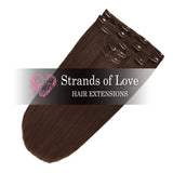 Strands of Love 20 Inch Classic Clip-In Hair Extensions 2 Chocolate Brown