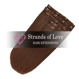 Strands of Love 20 Inch Classic Clip-In Hair Extensions 4 Chestnut Brown