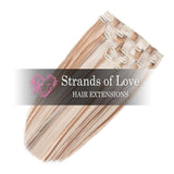 Strands of Love 20 Inch Classic Clip-In Hair Extensions 60/10 Light Warm Highlight