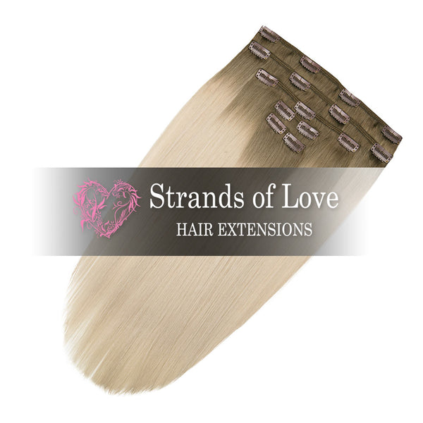 Strands of Love 20 Inch Classic Clip-In Hair Extensions 7-Silver Malibu Ombre