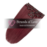 Strands of Love 20 Inch Classic Clip-In Hair Extensions 99J Wine Red