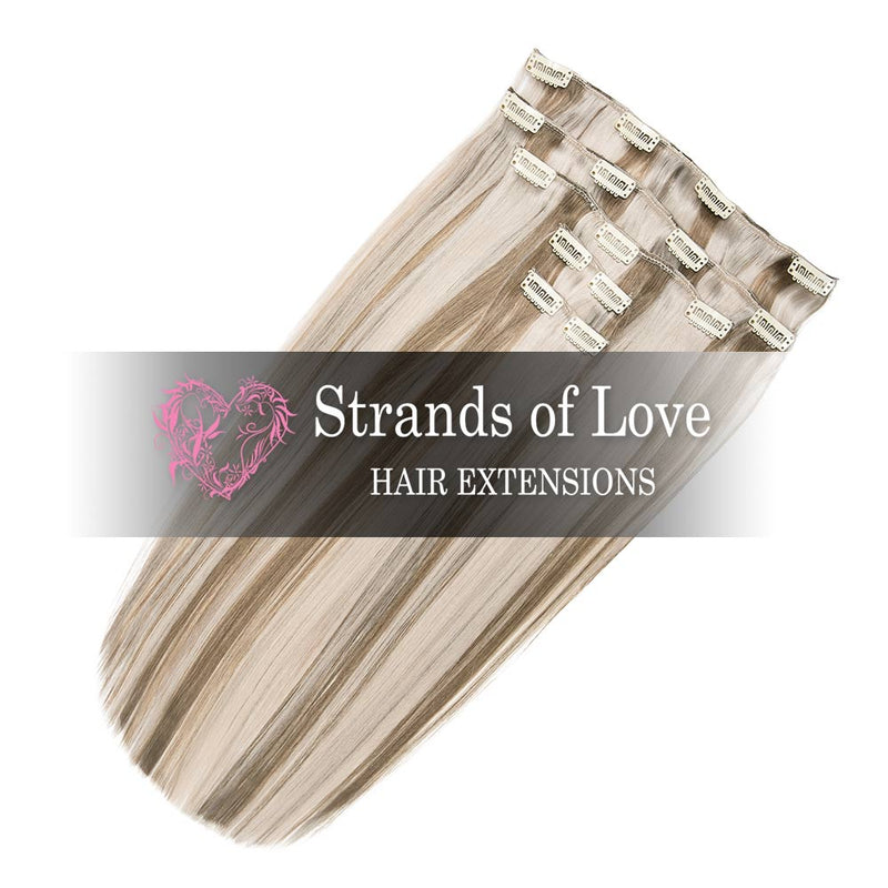 Strands of Love 20 Inch Classic Clip-In Hair Extensions Silver/7 Light Ash Highlight