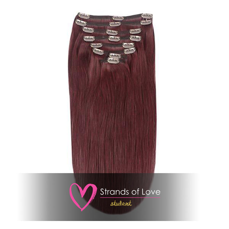 Student Clip-In Hair Extensions - Wine Red (#99J)