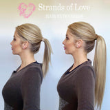 20 Inch / 50cm Student Wrap-Around Clip-In Ponytail Hair Extensions - Ice Blonde